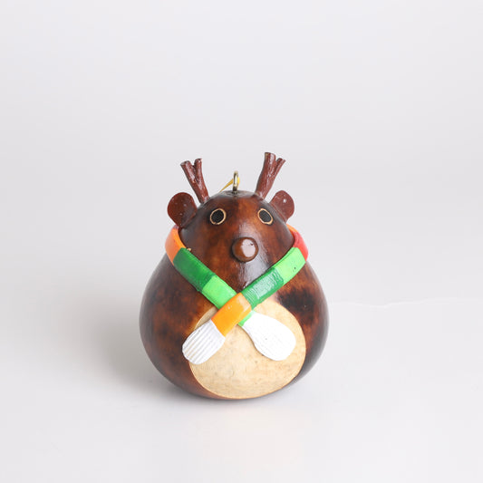 Peruvian Reindeer Gourd Ornament