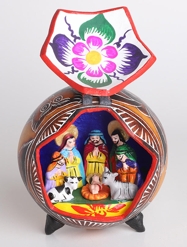 Peruvian Nativity Gourd